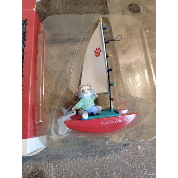 Hallmark kitty's Catamaran 1994 ornament Xmas boat decor - Picture 2 of 5
